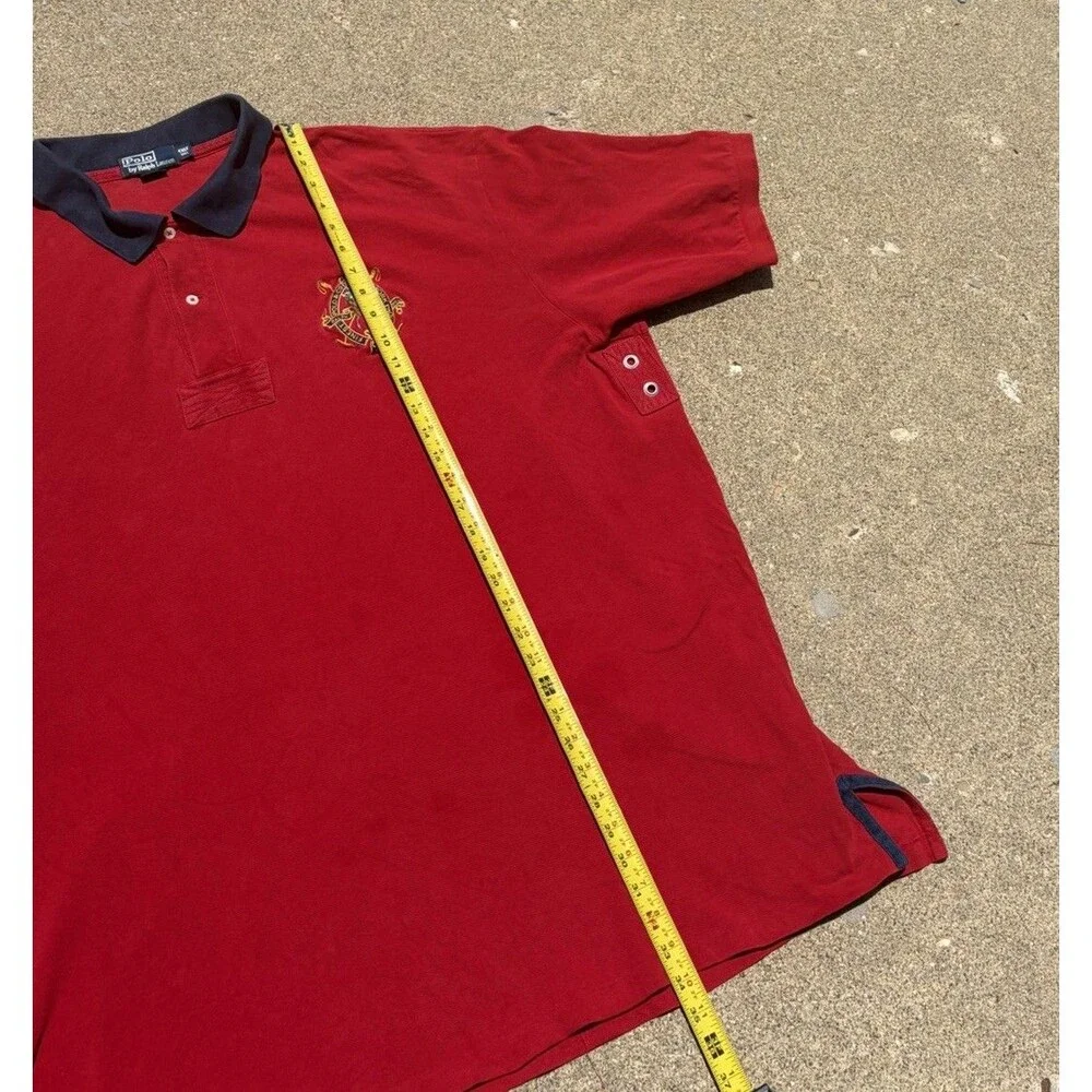 Vintage Polo Ralph Lauren 4XLT Red Crest Polo Shirt New York Quality Rugby 90s